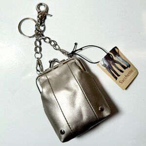 NWT Sacchetto Silver Metallic POCO Clip-On Purse by TOKYOBay